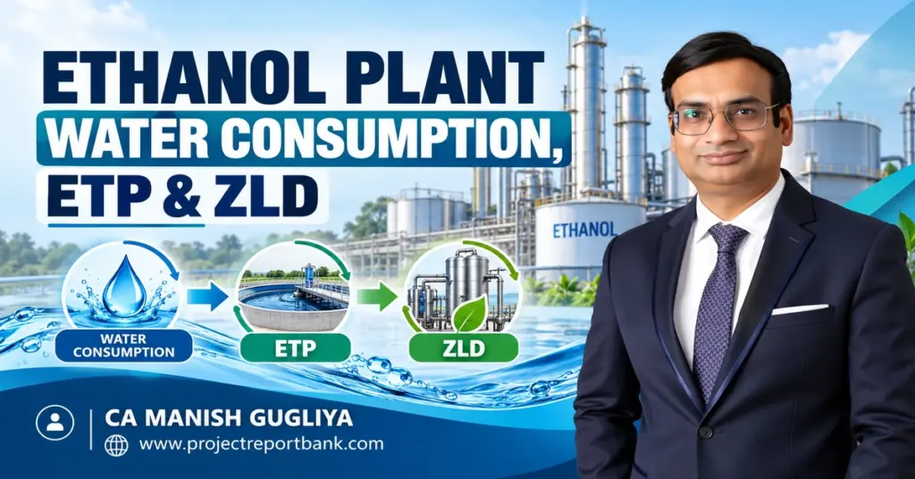 Ethanol Plant Water Consumption, ETP and ZLD Systems in India – Wastewater Treatment and Water Recycling | CA Manish Gugliya, ProjectReportBank.com