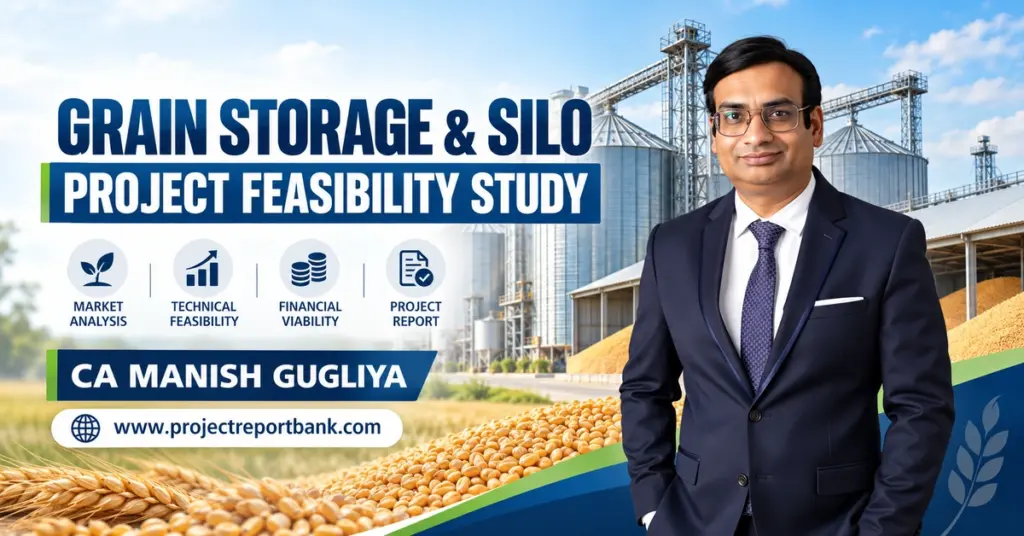 Grain Storage & Silo Project Feasibility Study in India covering market analysis, technical feasibility and financial viability by CA Manish Gugliya.