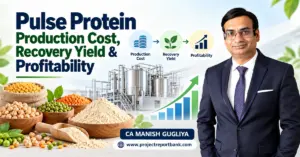 pulse protein production cost recovery yield profitability Pulse Protein Production Cost, Recovery Yield & Profitability in India – Manufacturing plant, pulses, protein powder, financial growth chart and CA Manish Gugliya.