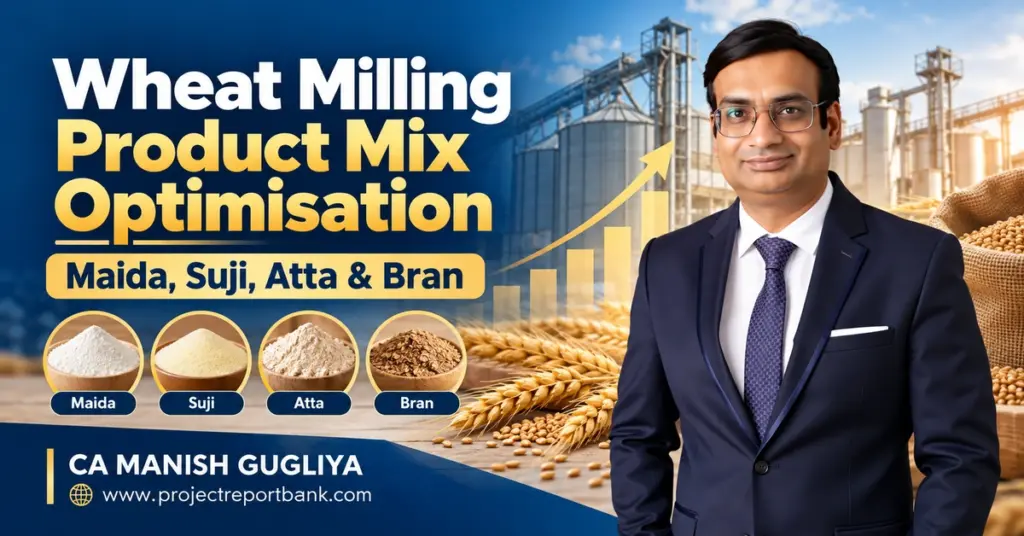 Wheat Milling Product Mix Optimisation for Maida, Suji, Atta and Bran – Revenue and Profitability Analysis by CA Manish Gugliya, Project Report Bank.